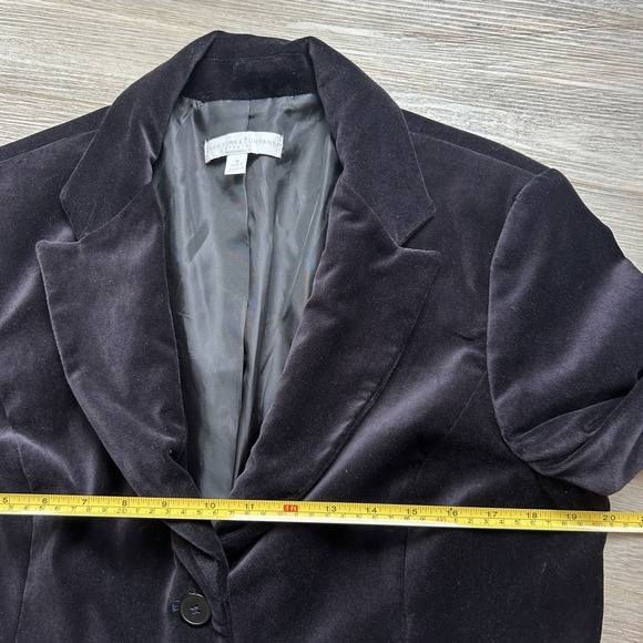 New York & Co. Stretch Navy‎ Blue Velvet blazer  Womens Size 16 - Picture 10 of 12
